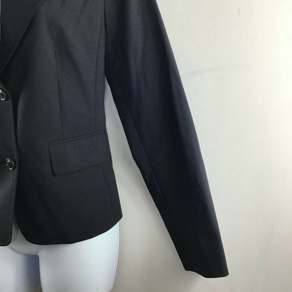 Land's End Women's Suit Tuxedo Blazer Black Two Button Long Sleeve Size 4 - Picture 4 of 9